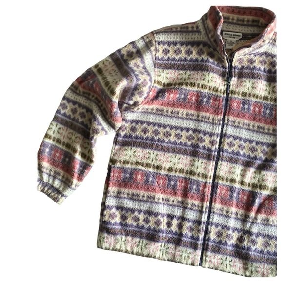 Alfred Dunner - Pink & Purple Striped Fleece Zip Up Jacket ~ Small Petite - Picture 7 of 15